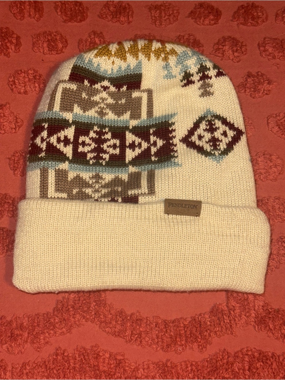 Pendleton knit beanie classic southwestern geometric pattern
